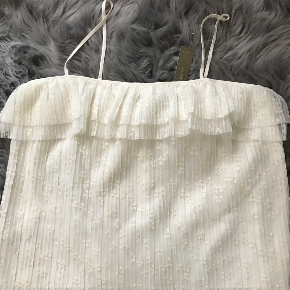 NWT J. Crew - Ivory Fluttery Lace Cami Size Medium - Picture 2 of 6
